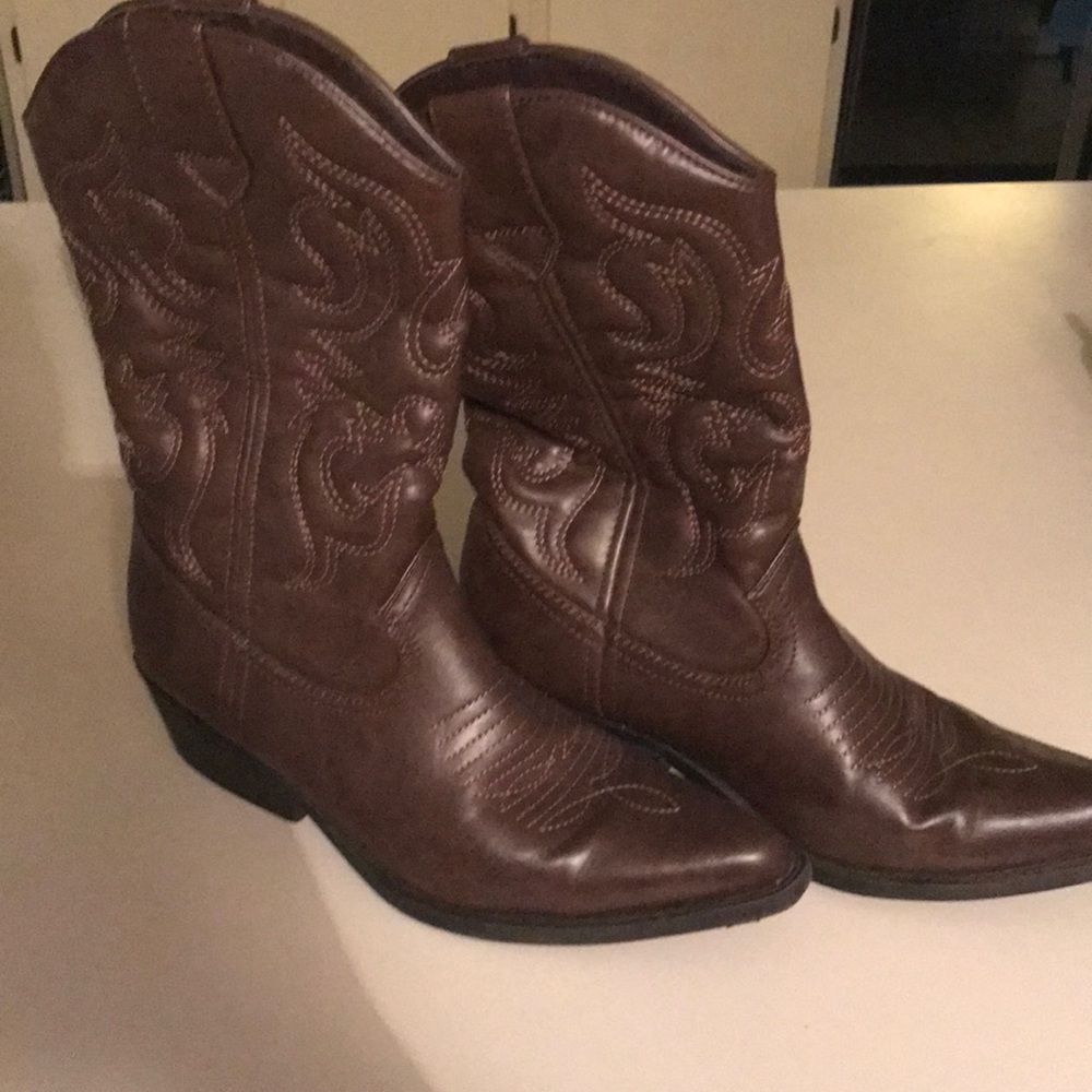 Chocolate brown cowboy boots